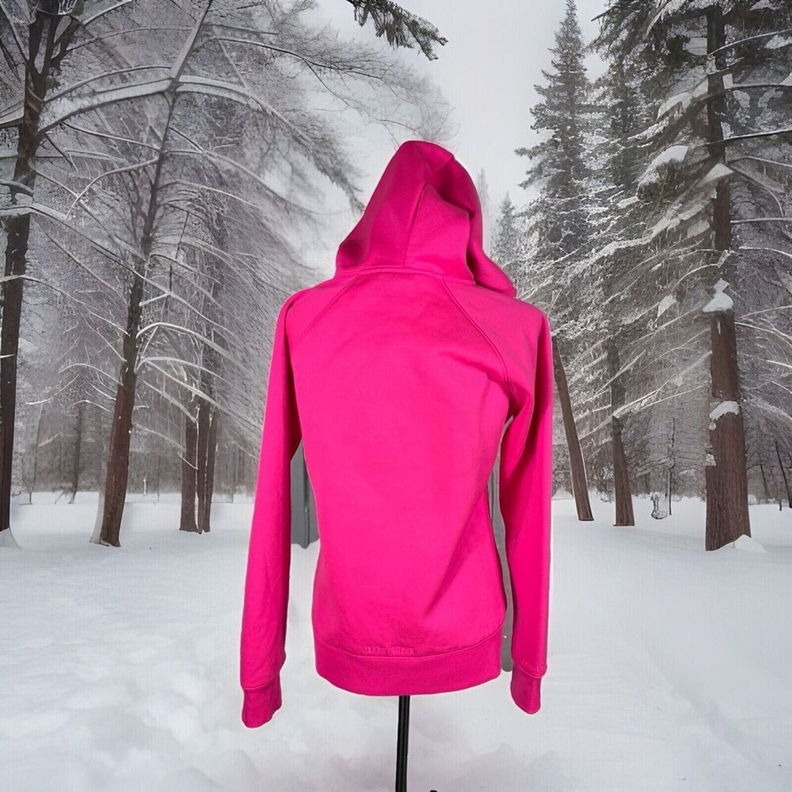 Under Armour Under Armour M Pink Full Zip Hooded Jacket Fleece Lined Size M / US 6-8 / IT 42-44 - 4 Thumbnail