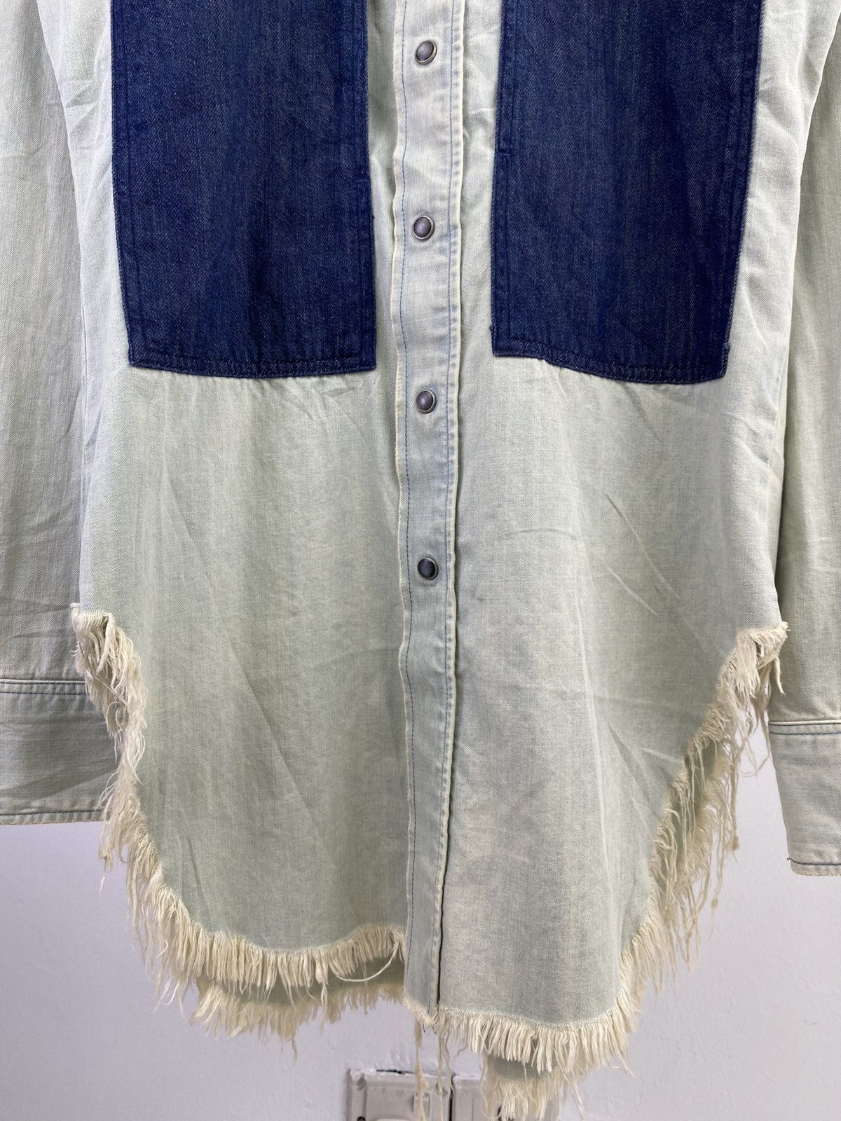 Sasquatchfabrix SS11 Sasquatchfabrix "Zearchy" Distressed Denim Shirt Size US S / EU 44-46 / 1 - 2 Thumbnail