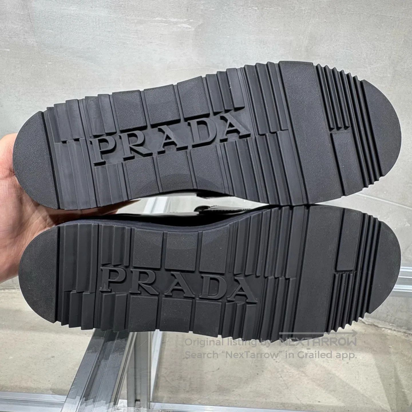 Prada Prada Delta-shaped logo; thin-soled small leather shoes Size US 8 / IT 38 - 7 Thumbnail