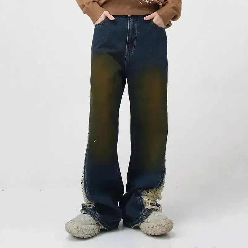 Japanese Brand Retro loose straight leg wide leg jeans Size US 32 / EU 48 - 6 Thumbnail