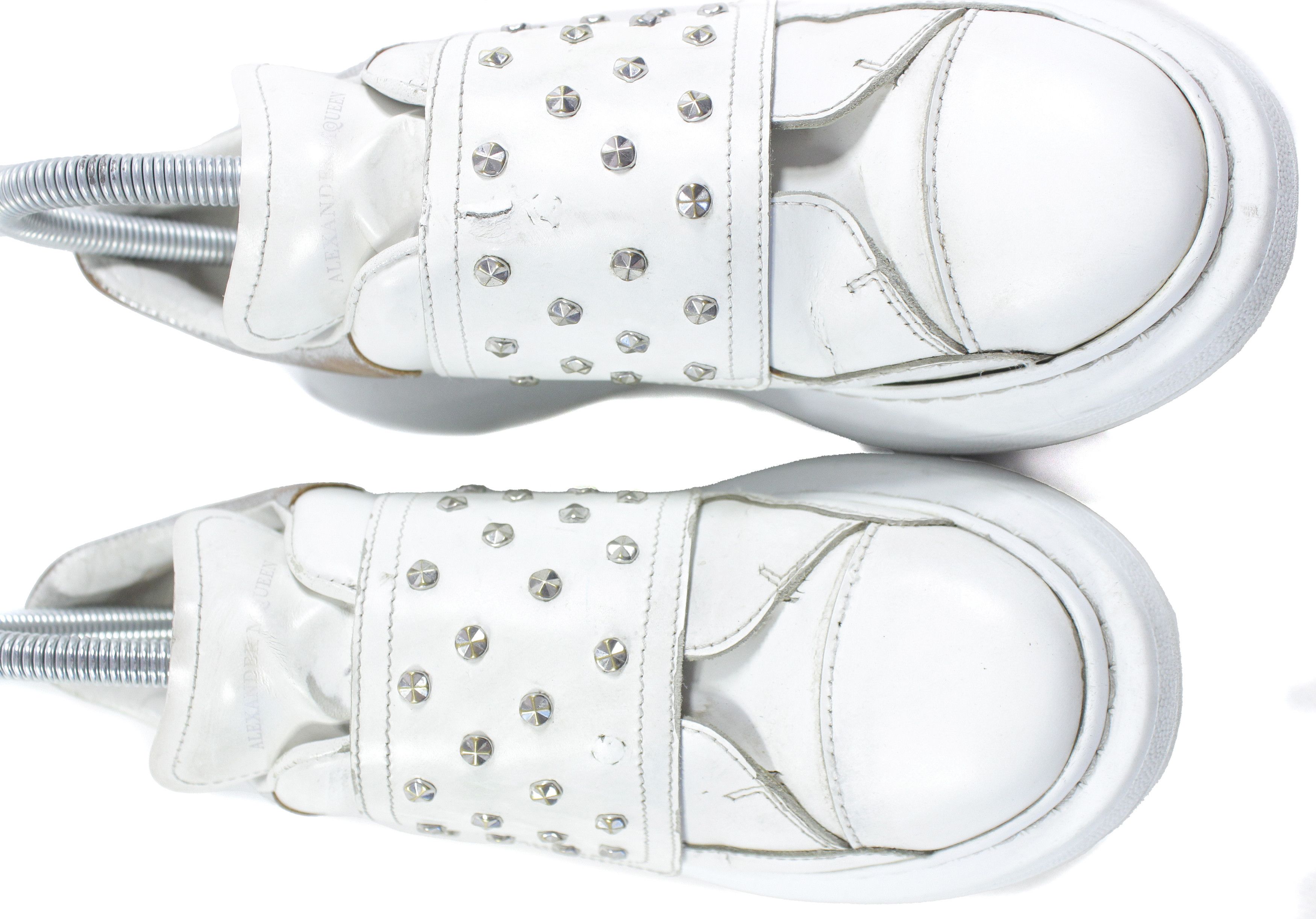 Alexander McQueen Closed Distressed Leather Oversize Sneakers Size US 6.5 / IT 36.5 - 5 Thumbnail