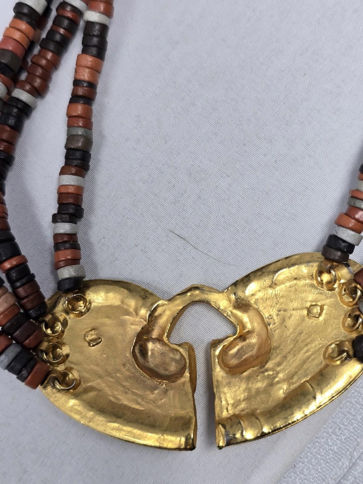 The Unbranded Brand Vintage Tairona Style Beaded Necklace Brass Amulet Ethnic Size ONE SIZE - 3 Thumbnail