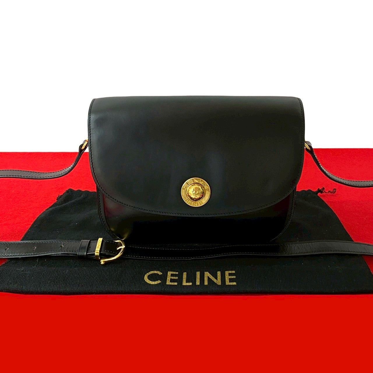 Celine Celine Shoulder Bag Black Leather Size ONE SIZE - 1 Thumbnail