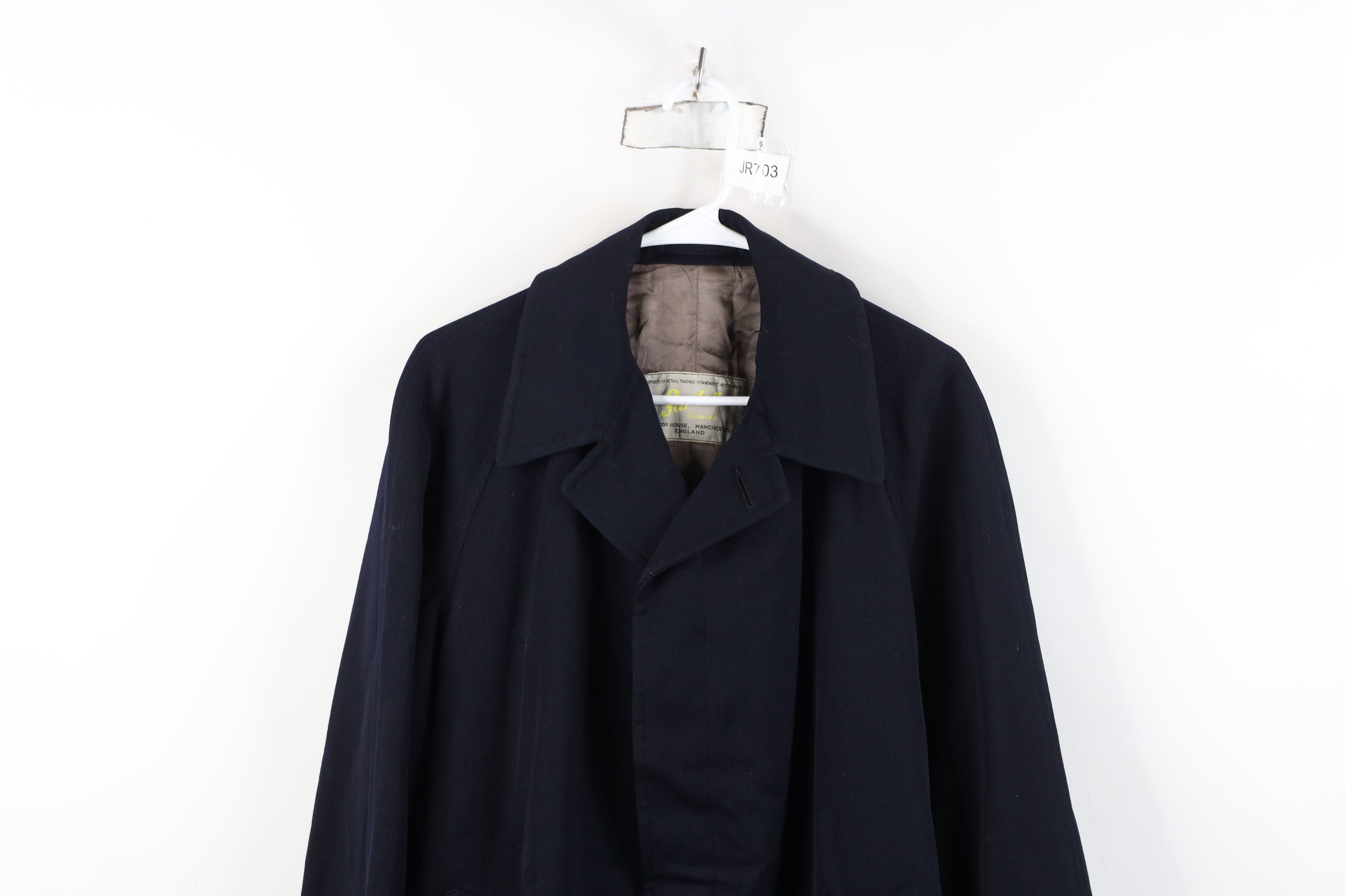 Vintage Vintage 70s Streetwear Collared Overcoat Jacket Blue Size US XL / EU 56 / 4 - 2 Thumbnail