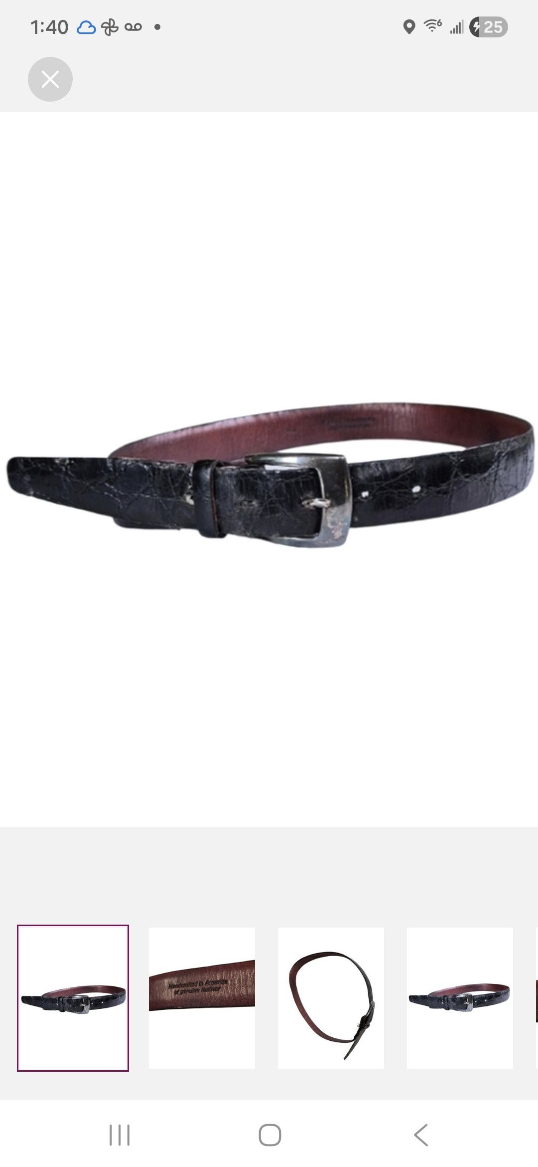Kenneth Cole 90s Vintage Kenneth Cole NY Genuine Leather Solid-Brass Belt Size 34 - 1 Thumbnail