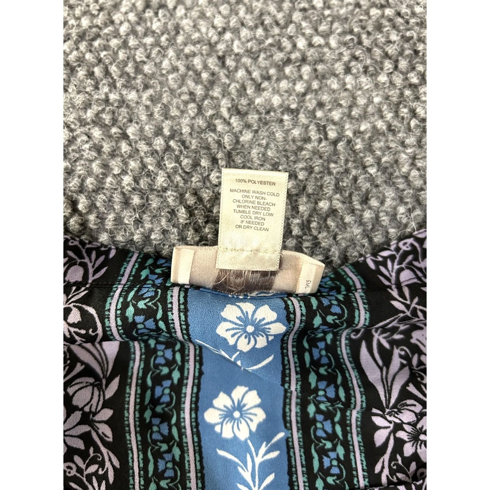 Loft LOFT Outlet Blouse Womens Small Blue Floral Boho Tunic Long Sleeve Top Size S / US 4 / IT 40 - 5 Thumbnail