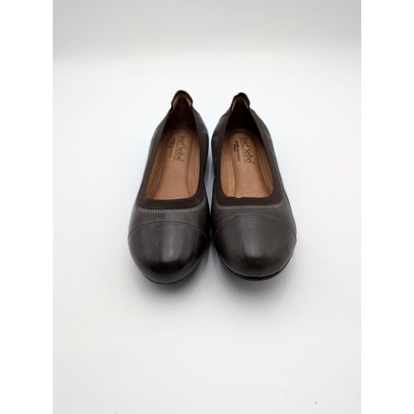 Vintage Josef Seibel Ballet Flats Womens 6.5 Gray Leather Double Air Reaction Flat Casual Shoes Size US 7 / IT 37 - 3 Thumbnail