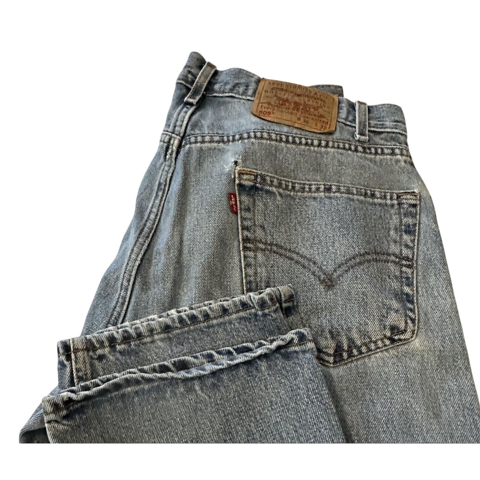 Levi's Levis 505 Straight Leg 36x32 Blue Jeans Mild Distress 90sVTG Size US 36 / EU 52 - 1 Thumbnail