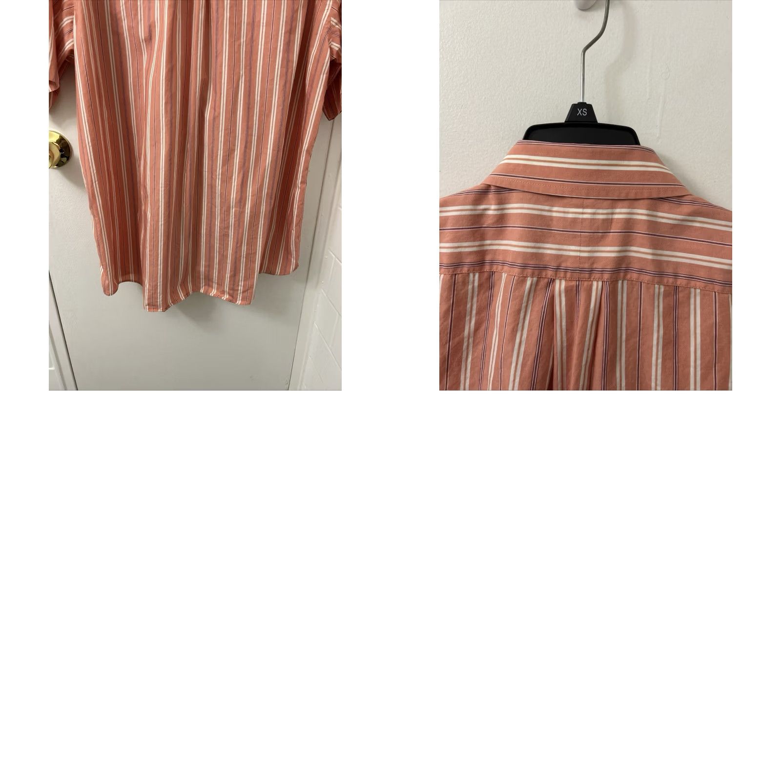 Vintage LL Bean Shirt Mens L Coral Striped Button-Down Short Sleeve Casual Beach City 90s Mens Size US L / EU 52-54 / 3 - 8 Thumbnail