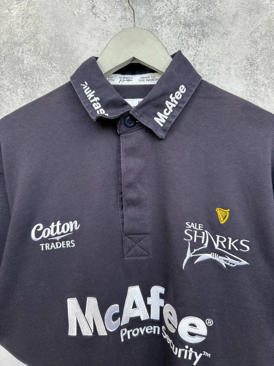 Cotton Traders Sharks 2007 Rugby Shirt McAfee Polo LS