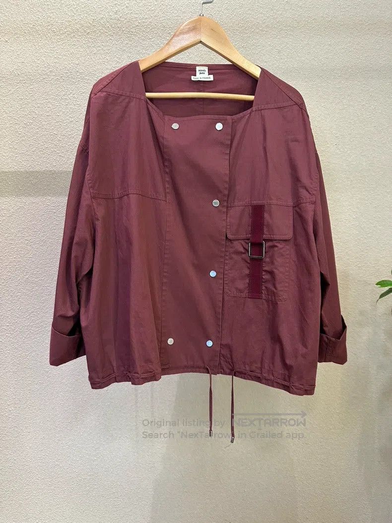 Hermes Hermes Burgundy coverall short work jacket Size XS / US 0-2 / IT 36-38 - 1 Thumbnail