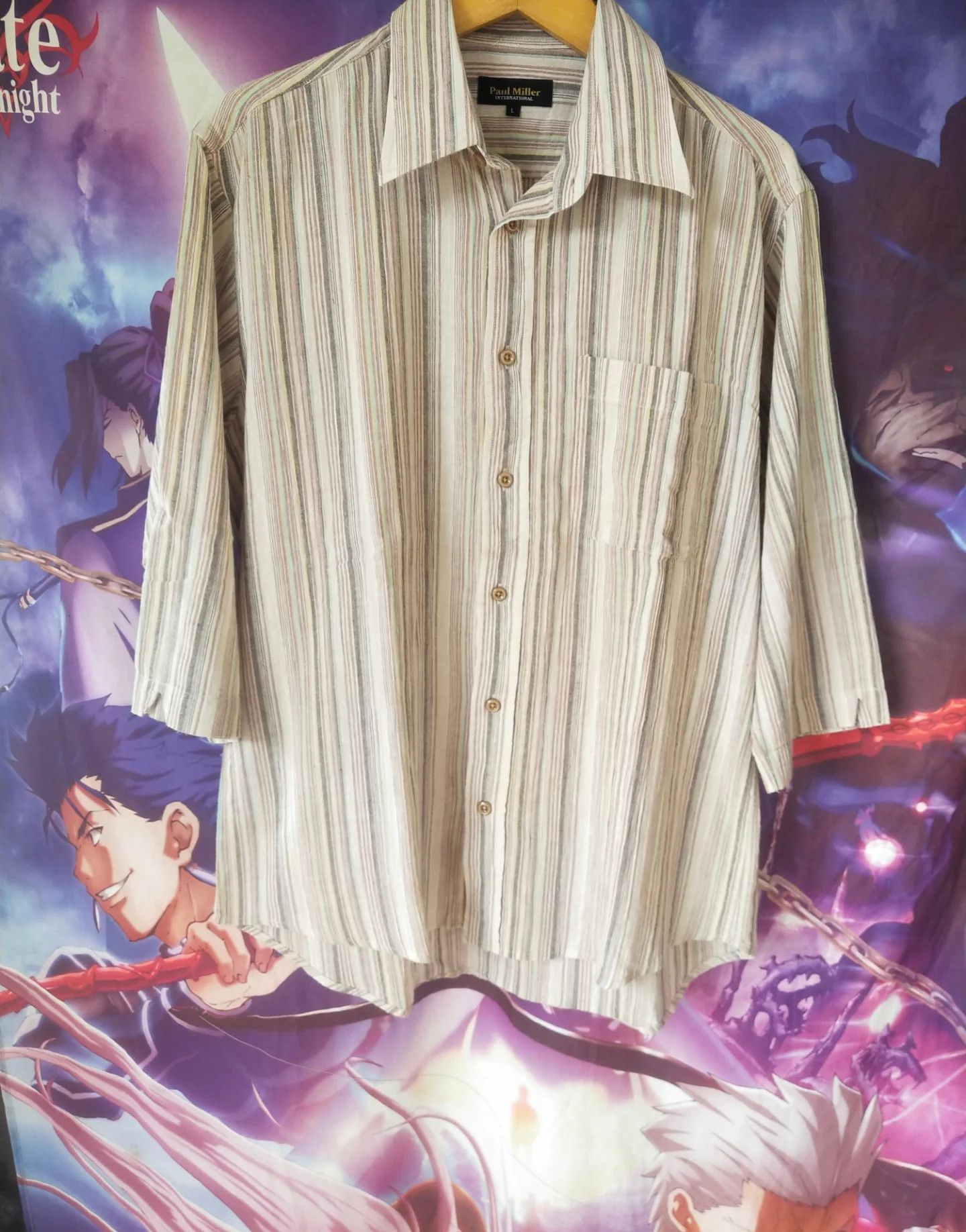 Vintage Paul Miller International Brown Striped Vintage Shirt Size US L / EU 52-54 / 3 - 1 Thumbnail