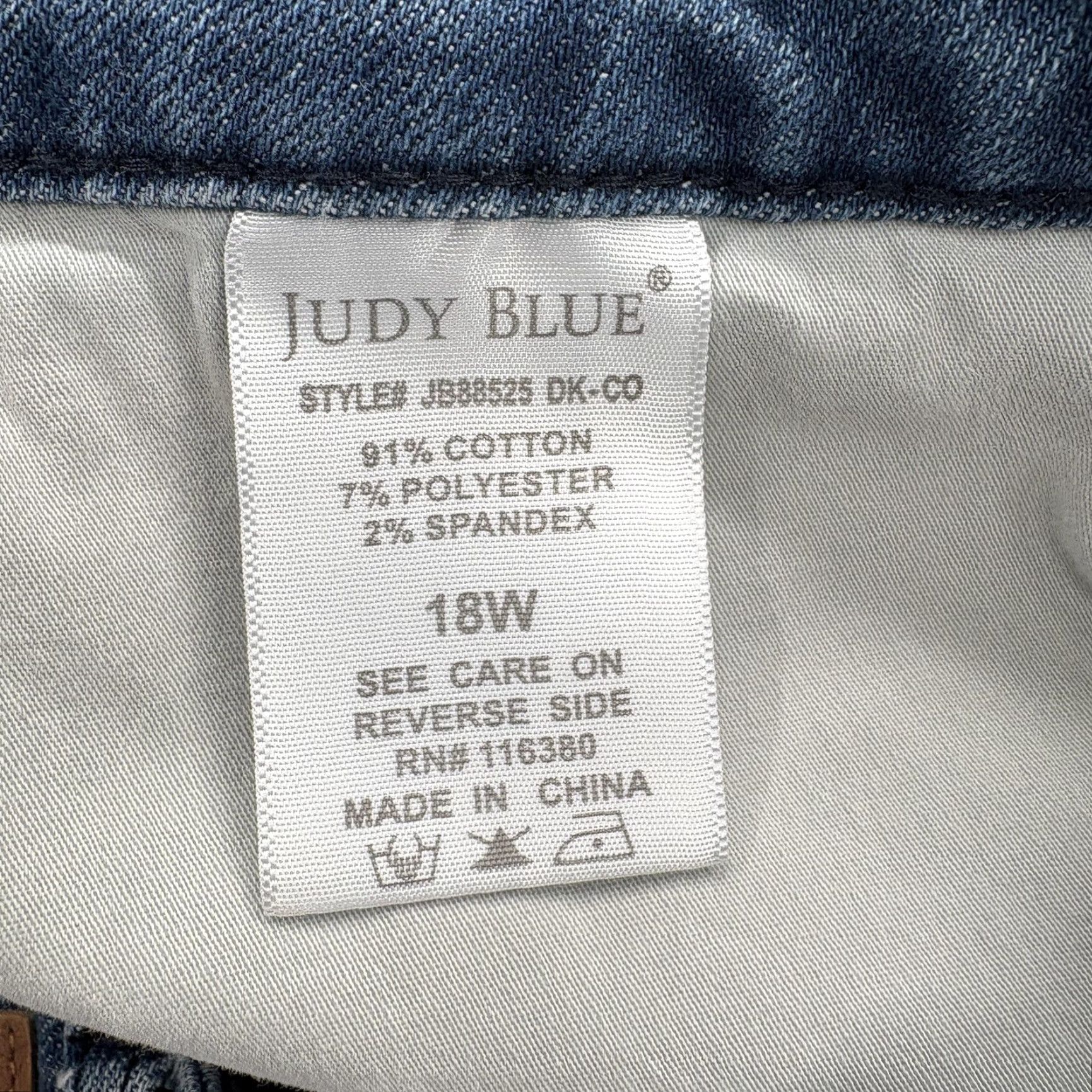 Denime VINTAGE: No | Judy Blue Jeans Womens 18W Blue Medium Wash Stretch Skinny Ankle Denim Preppy Size 40" / US 18 - 5 Thumbnail
