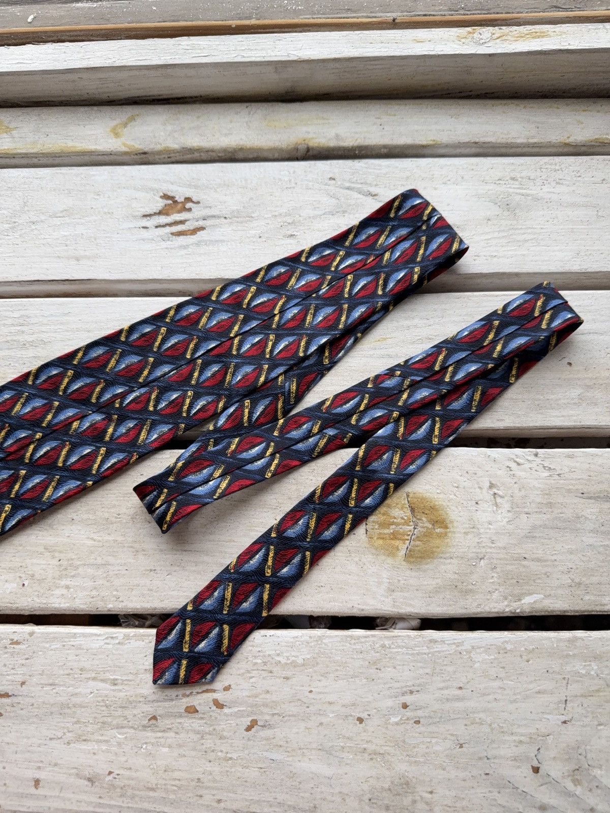 Pierre Cardin Vintage Luxury Pierre Cardin Pure Silk Tie Geometric Pattern Size ONE SIZE - 6 Thumbnail
