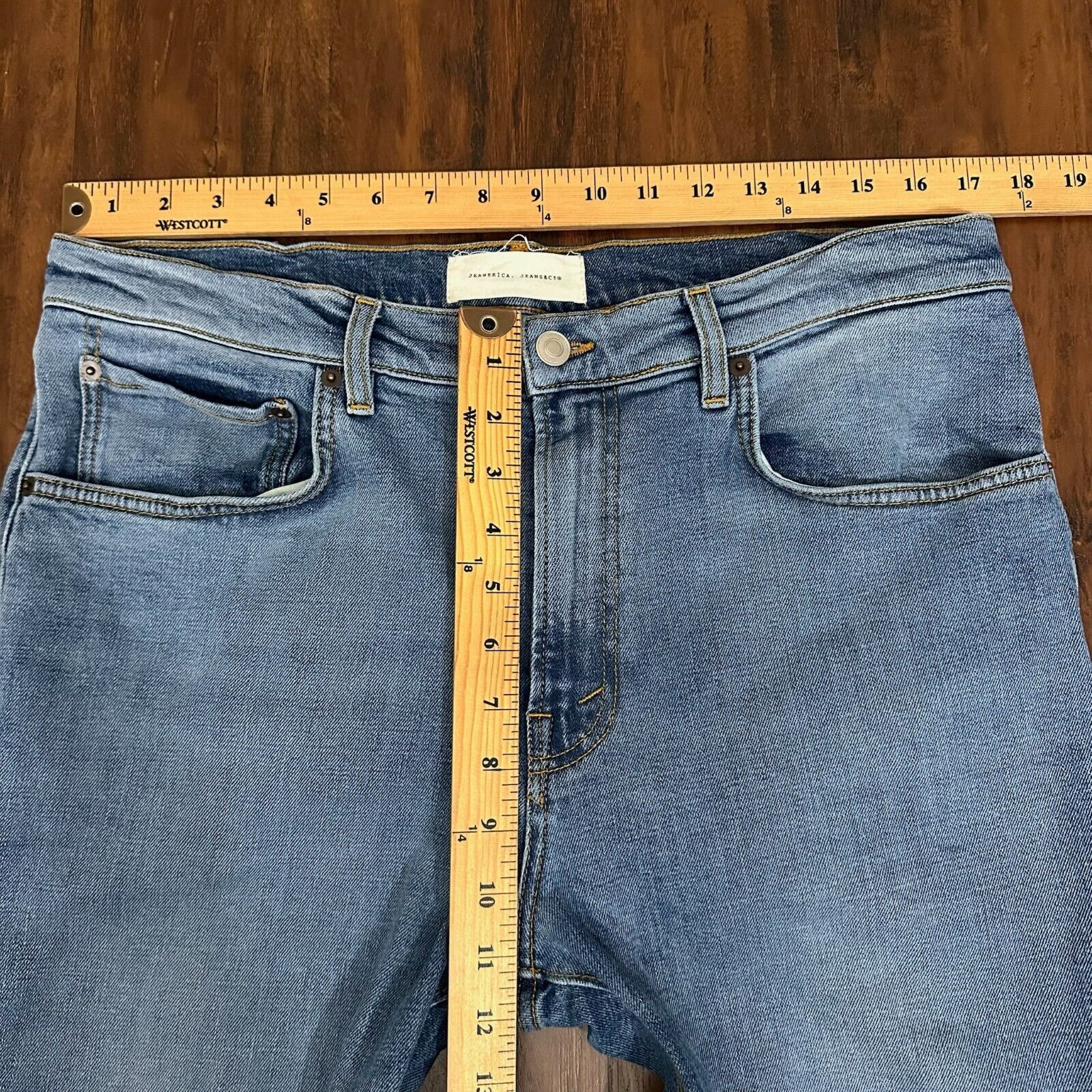 JEANERICA JEANERICA TM005 Jeans Light Vintage Straight Leg Cotton Size US 34 / EU 50 - 11 Thumbnail