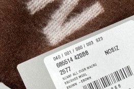 Balenciaga o1mt1gz0824 Size: OS / Allover Logo Macro Scarf Brown Size ONE SIZE - 5 Thumbnail