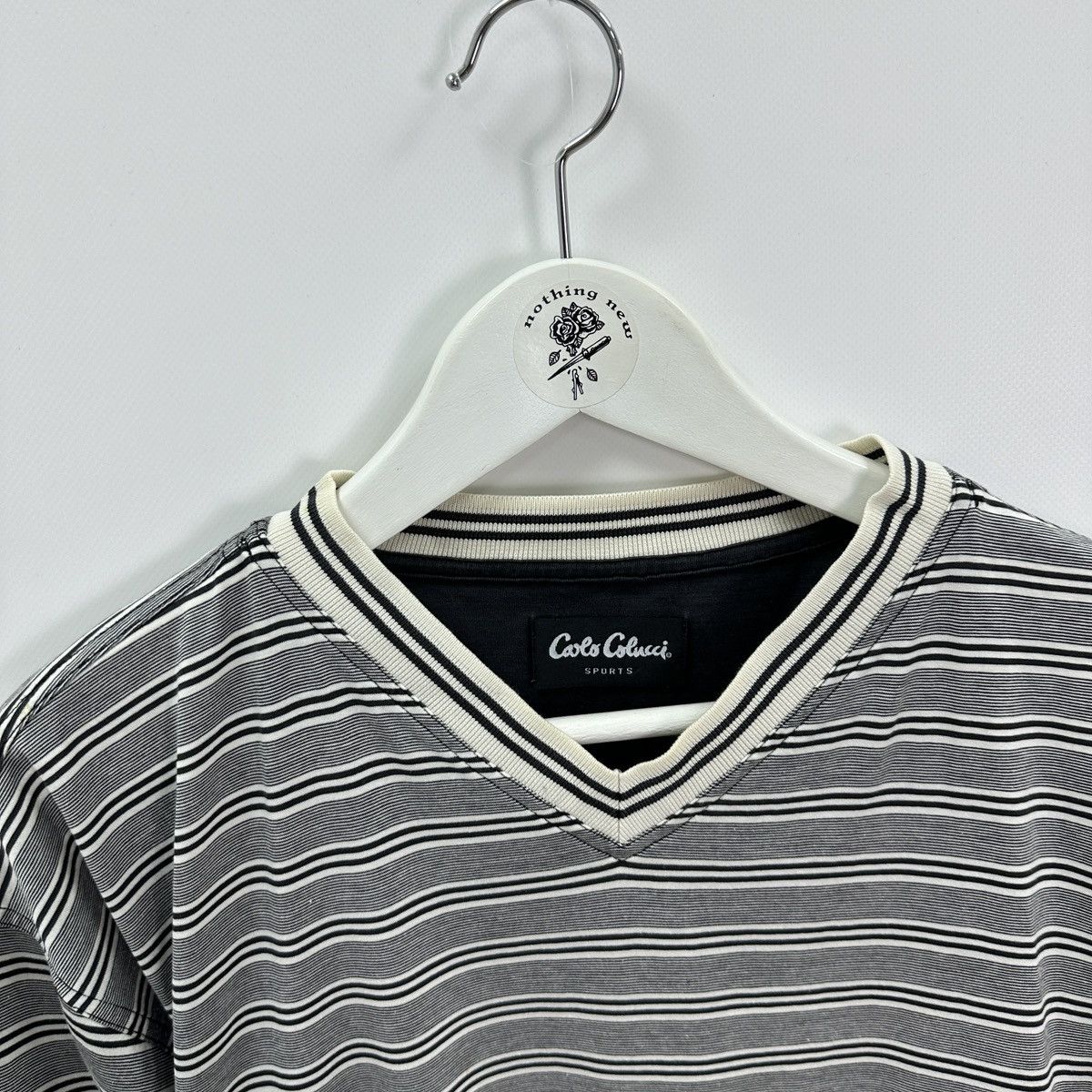 Vintage Vintage 90s Carlo Colucci Sports embroidered striped tee y2k Size US XL / EU 56 / 4 - 5 Thumbnail