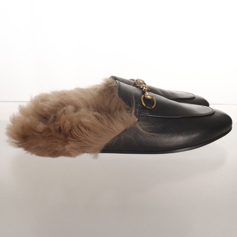 Gucci Gucci Black Lambskin Flat Mule Slippers - Size US 6.5 / EU 39-40 - 4 Thumbnail
