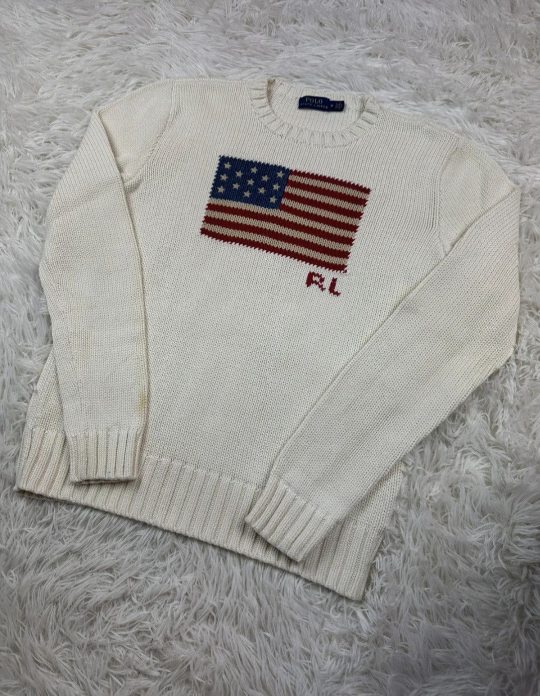 Ralph Lauren Flag Cotton Crewneck Sweater Size M / US 6-8 / IT 42-44 - 5 Thumbnail
