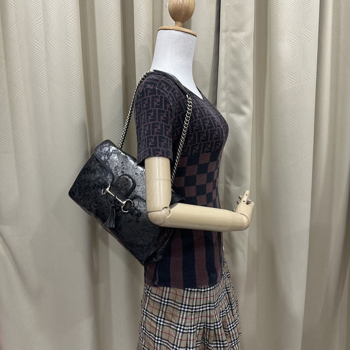 Gucci GUCCI HORSEBIT EMILY CHAIN SHOULDER BAG PATENT LEATHER 30 Size ONE SIZE - 21 Thumbnail