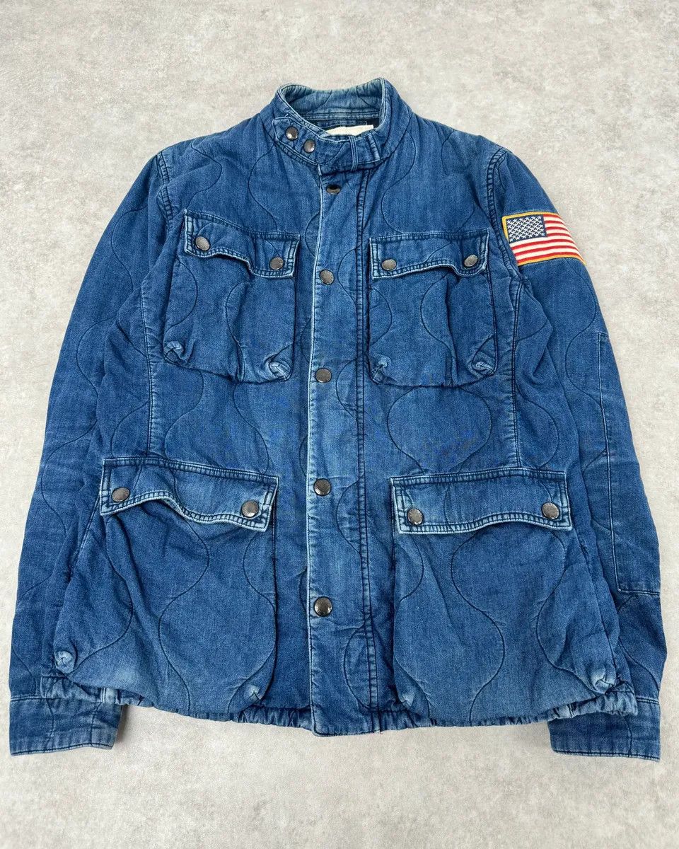 Polo Ralph Lauren 2010s Ralph Lauren Denim USA Flag Blue Aviator Denim Jacket Size US M / EU 48-50 / 2 - 4 Thumbnail