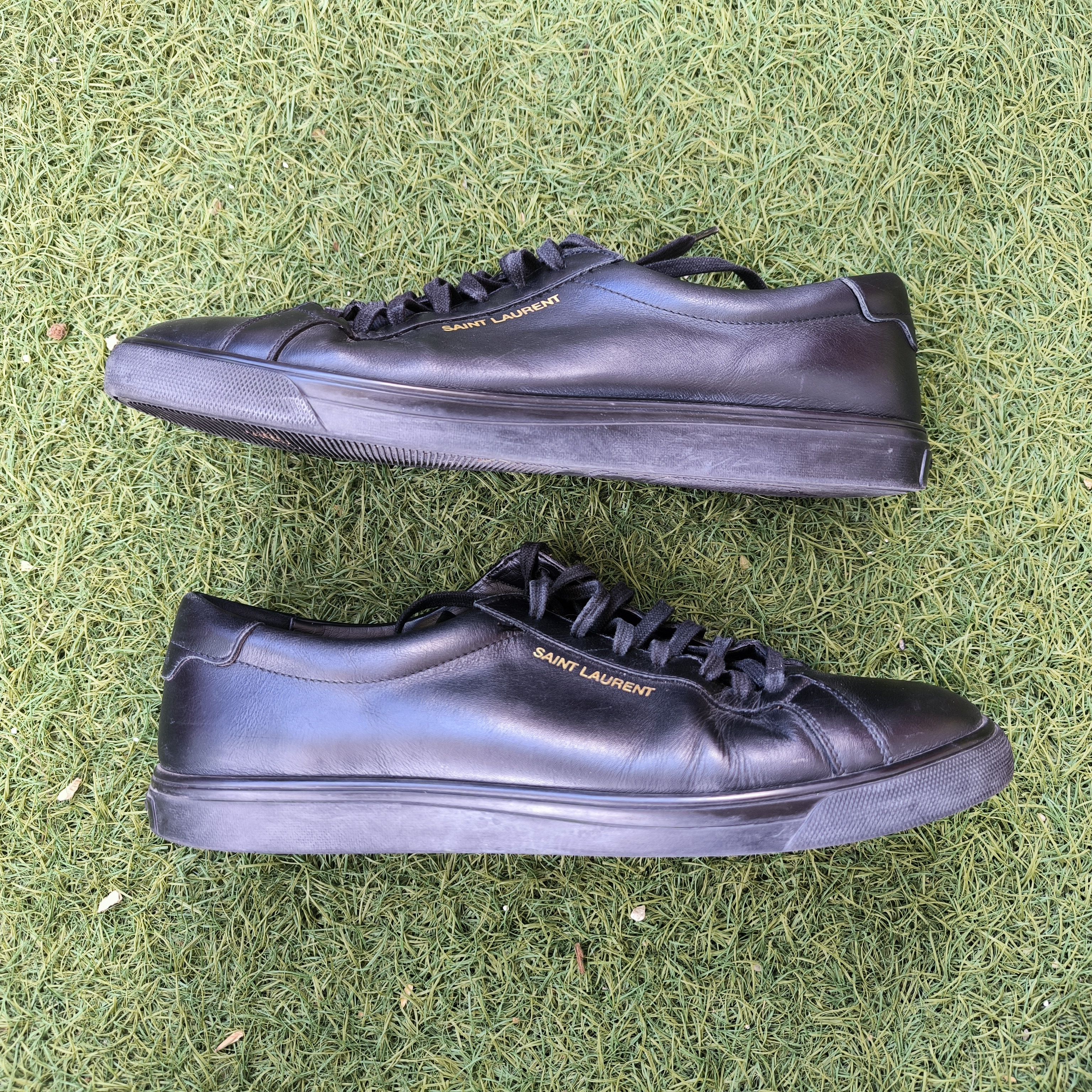 Saint Laurent Paris Saint Laurent Black Leather Low Top Sneakers Made in Italy Size US 9.5 / EU 42-43 - 6 Thumbnail