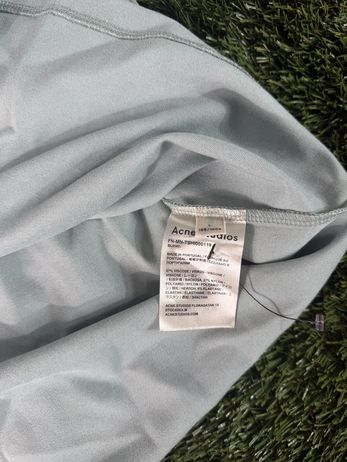 Acne Studios Acne Studios Logo Collar Knit Tee Icy Mint Large BNWT Size US L / EU 52-54 / 3 - 3 Thumbnail