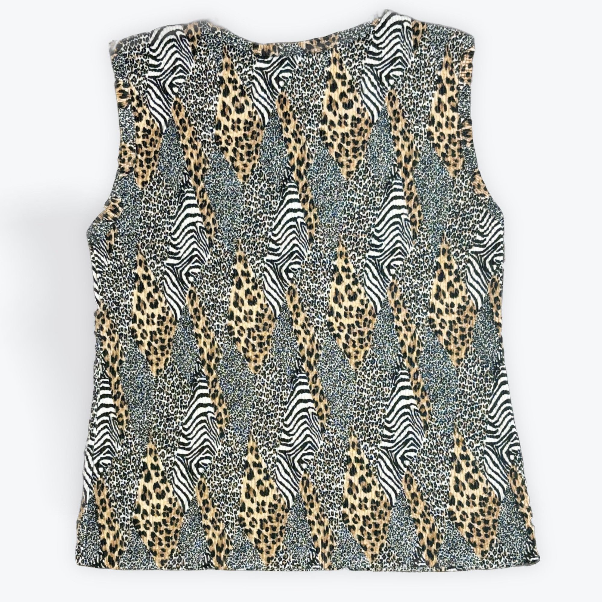 Vintage S - Vintage Plisse Cheetah & Zebra Patterned Top Size S / US 4 / IT 40 - 2 Thumbnail