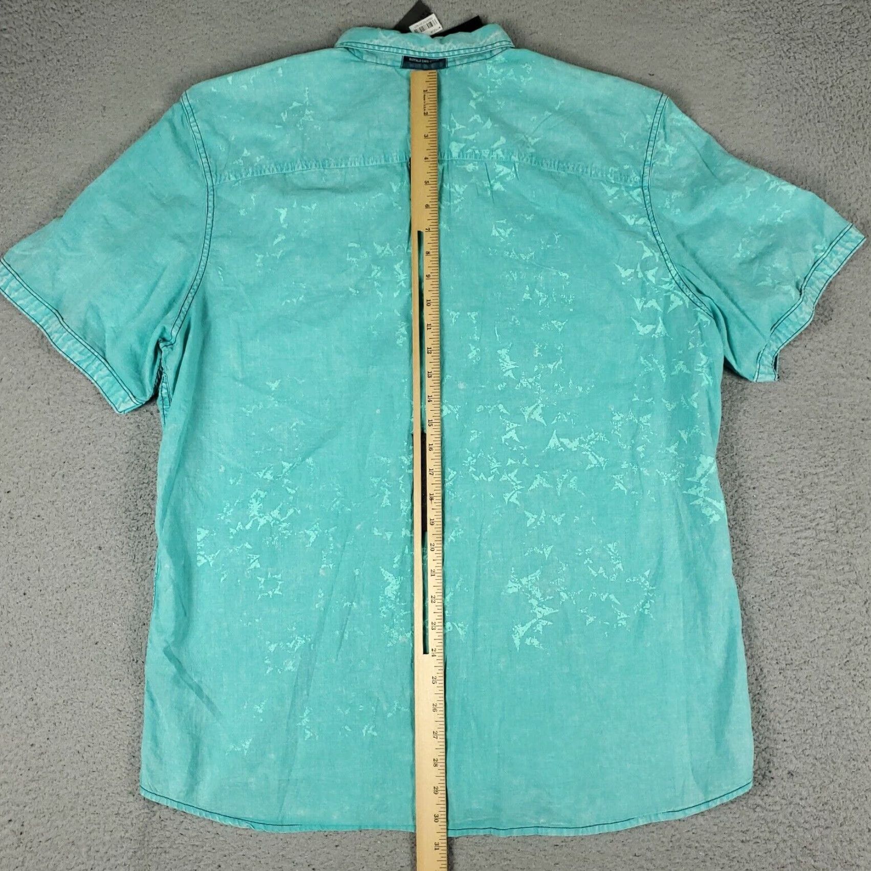 Buffalo David Bitton Buffalo by David Bitton Shirt Mens 2XL Turquoise Button-Up Short Sleeve Pockets Cotton New With Tags Mens Size US XXL / EU 58 / 5 - 3 Thumbnail