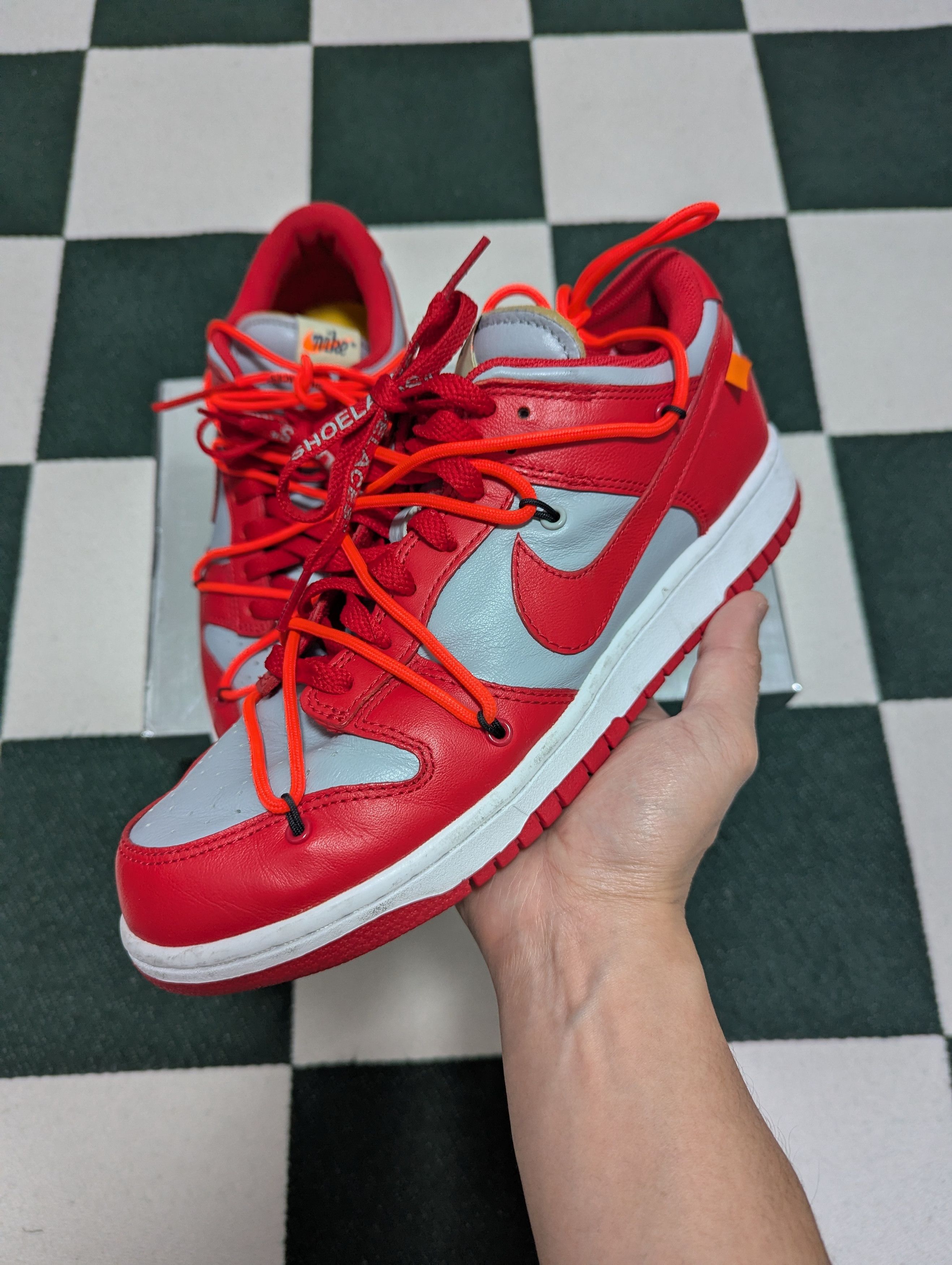 Nike × Off-White Nike Dunk Low Off White University Red Size US 9 / EU 42 - 4 Thumbnail