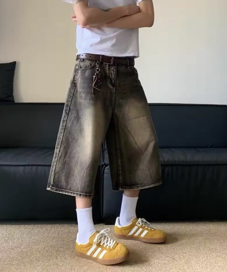 Japanese Brand × Vintage retro cropped wide leg jean Size US 29 - 1 Thumbnail