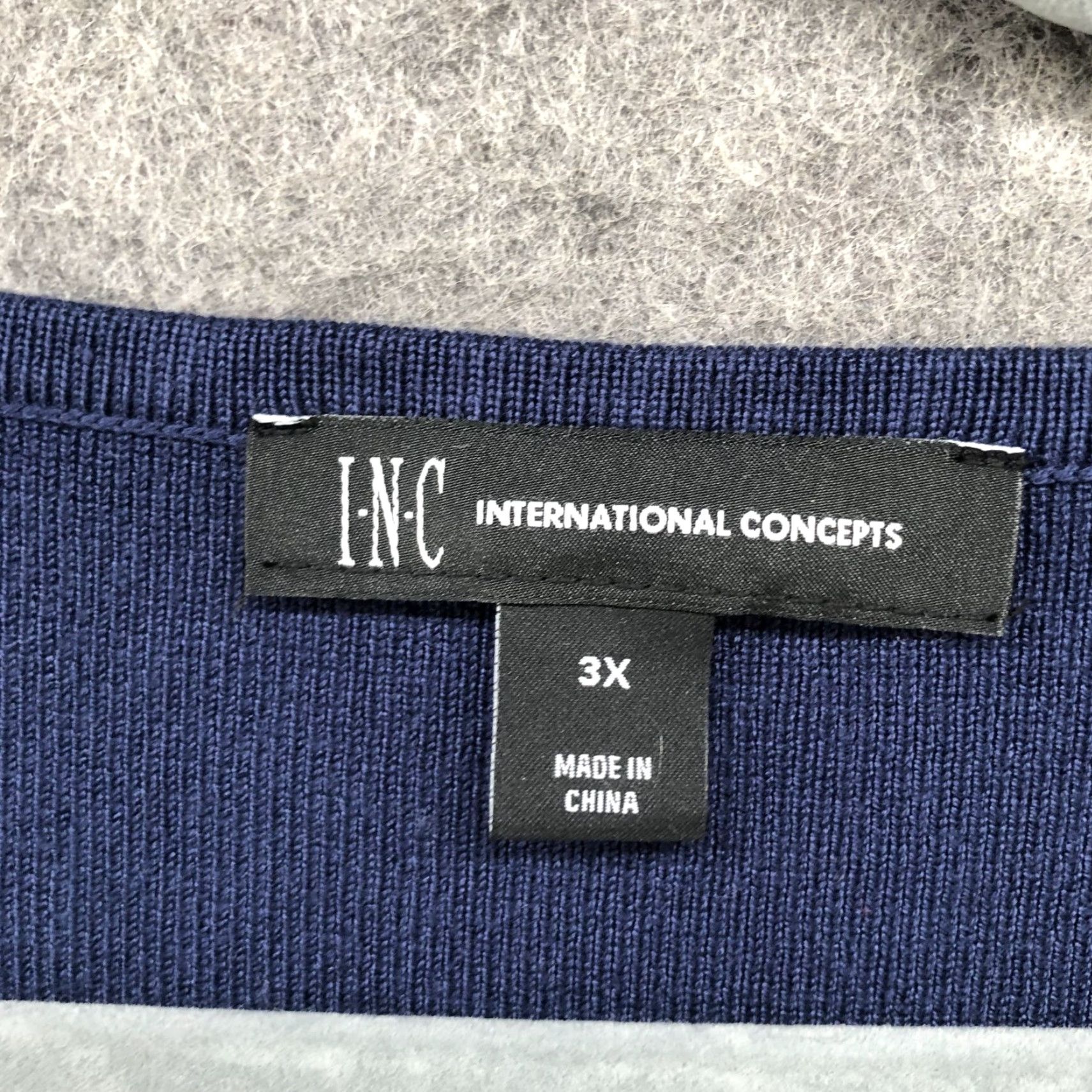 Vintage Inc International Concepts Sweater Womens 3X Blue Stretch Knit Square Neck Pullover Long Sleeve Casual Office Wear Size XXL / US 16-18 / IT 52-54 - 5 Thumbnail