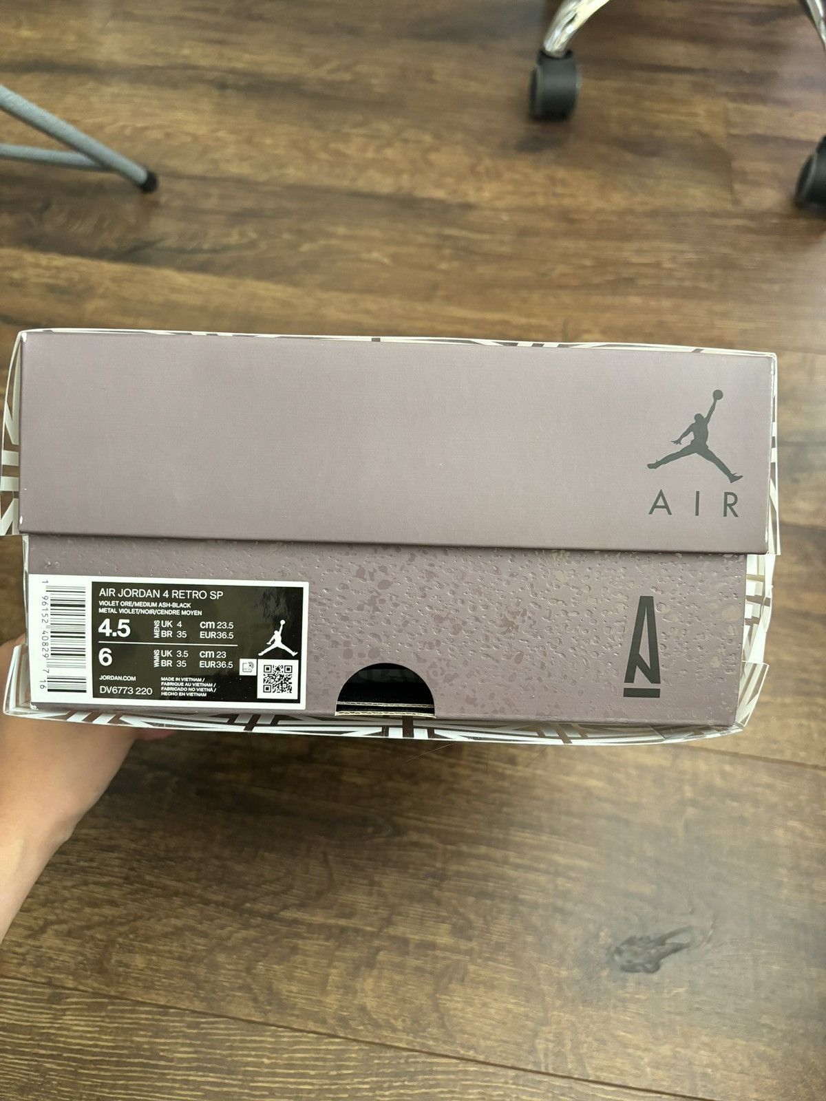 A Ma Maniere × Jordan Brand 2022 A Ma Maniére x Air Jordan 4 Retro Violet Ore M4.5/W6 Size US 6 / IT 36 - 2 Thumbnail