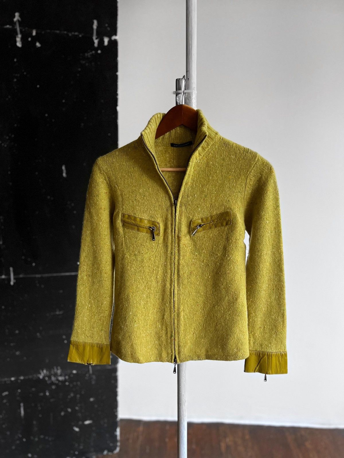 Luisa Cerano Luisa Cerano Womens Premium Full Zip Yellow Sweater Cardigan Size S / US 4 / IT 40 - 1 Thumbnail