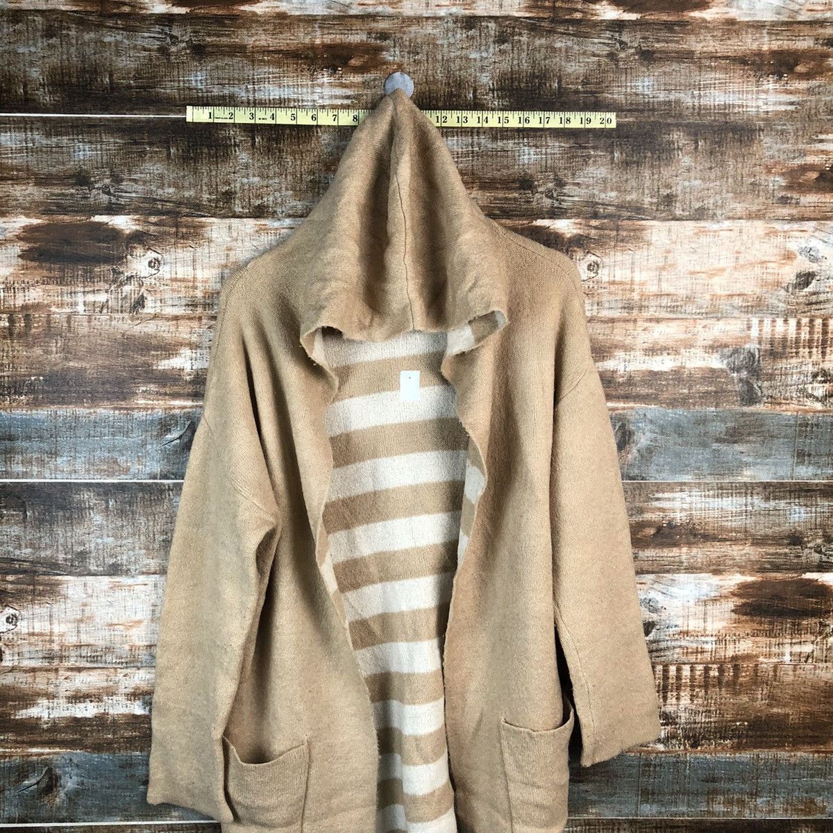 Homespun Knitwear × Japanese Brand Japanese Brand Brown knitwear cardigan Hoodie #A1556 Size L / US 10 / IT 46 - 2 Thumbnail