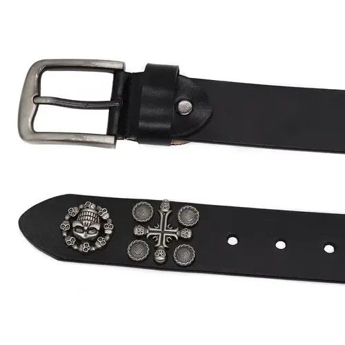 VIBE Cross Skull Rivet Belt Size ONE SIZE - 4 Thumbnail