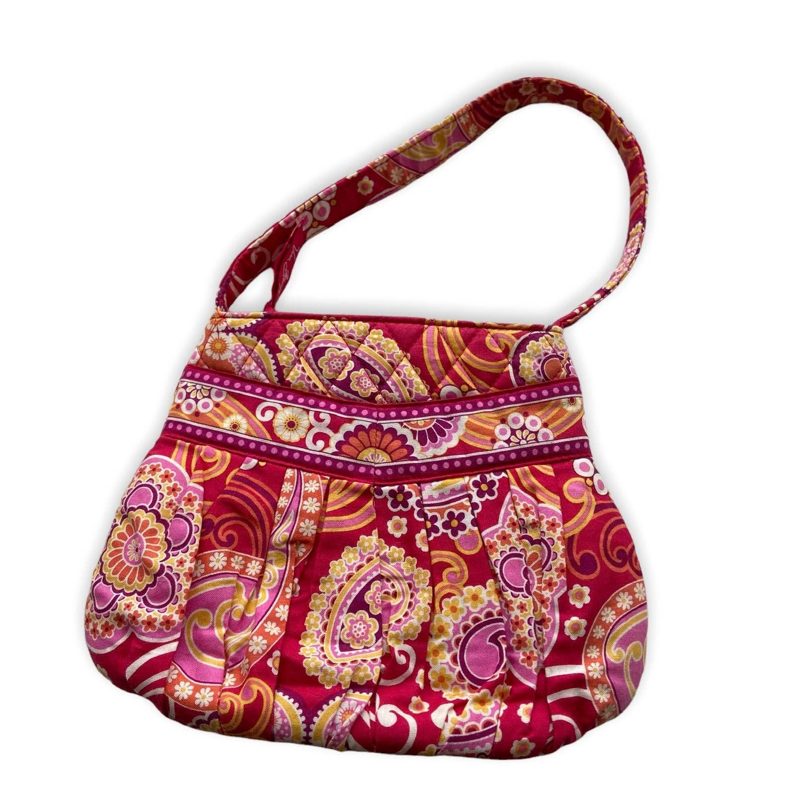 Vera Bradley Small Mini Hannah Purse Raspberry Fizz Pleated in Red, Women's