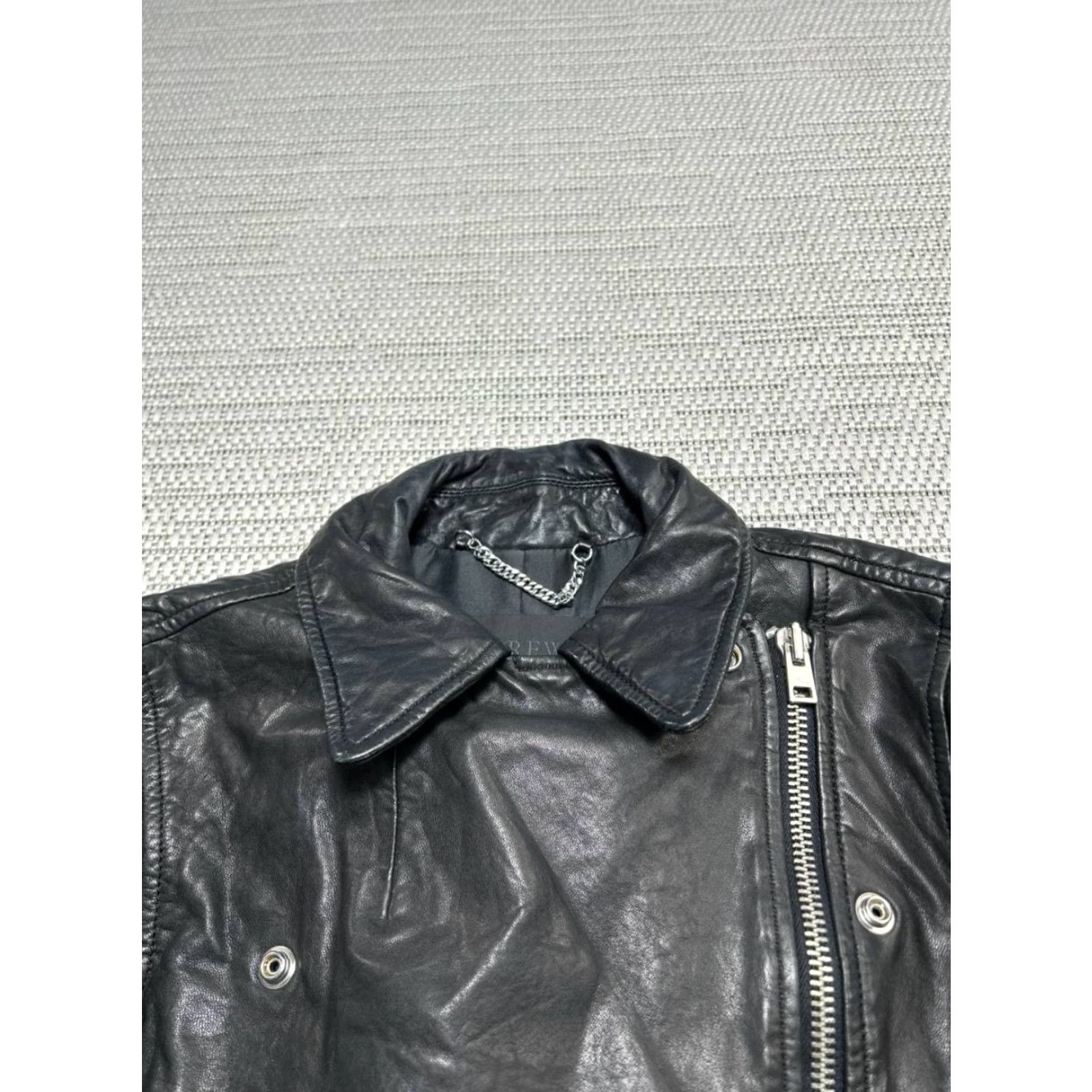 J.Crew J.CREW Moto Jacket Womens XXS Black Leather Cropped Fit Asymmetric Zip Jacket Size XXS / US 00 / IT 34 - 3 Thumbnail