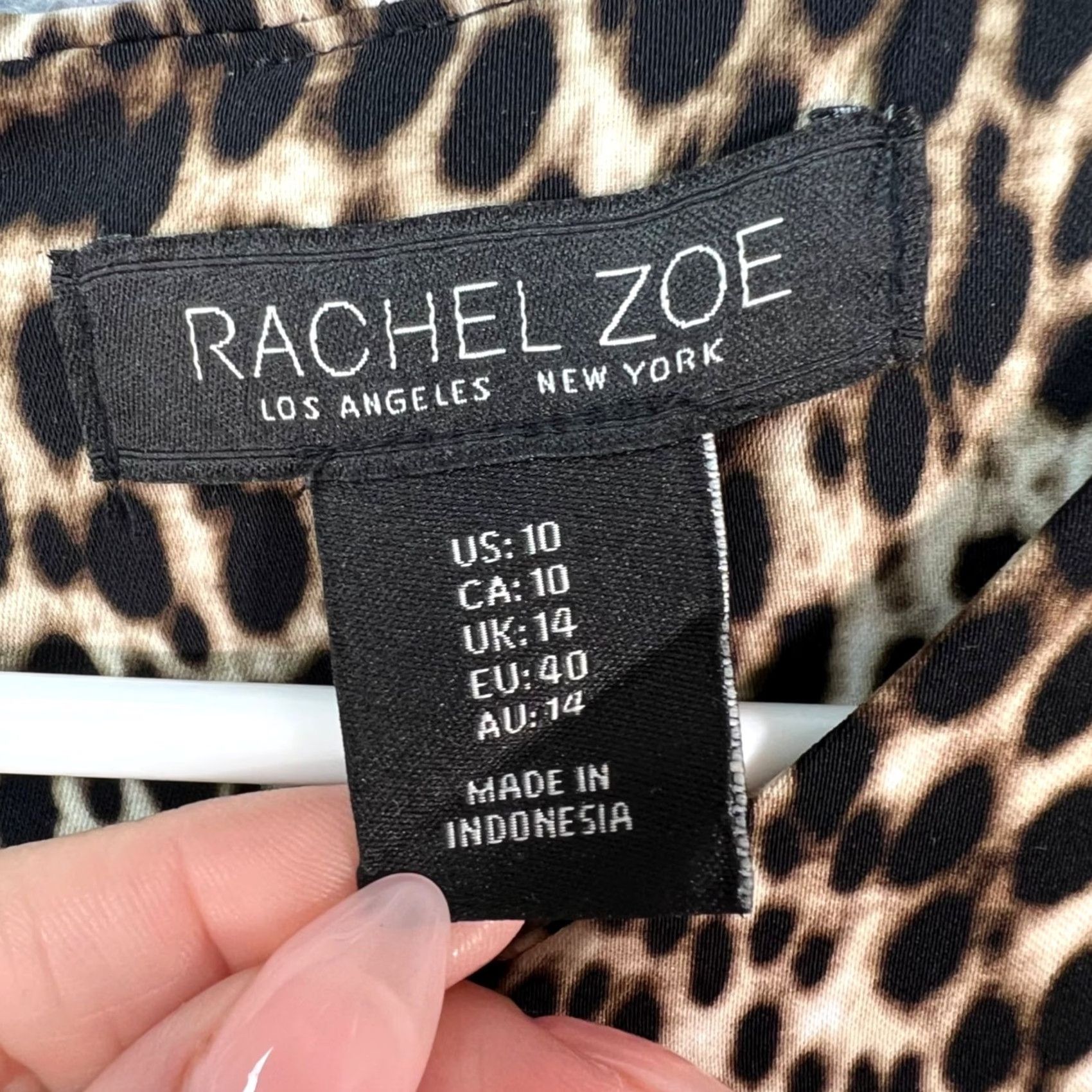 Rachel Zoe Rachel Zoe Leopard Print Short Sleeve Dress Womens 10 Multicolor Shift Summer Dress Mens? Size 32" / US 10 / IT 46 - 3 Thumbnail
