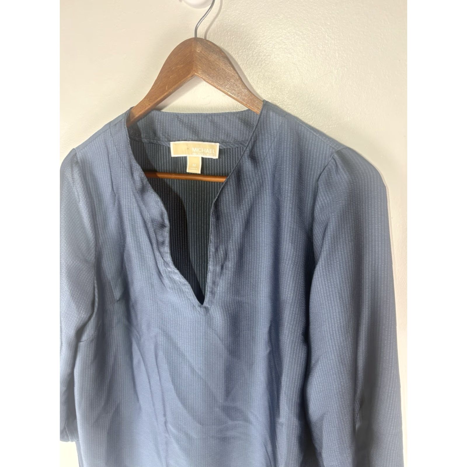 Michael Kors Michael Kors Blue 3/4 Tie Sleeves Dress Shirt Womens Size M Cambodia Size M / US 6-8 / IT 42-44 - 2 Thumbnail