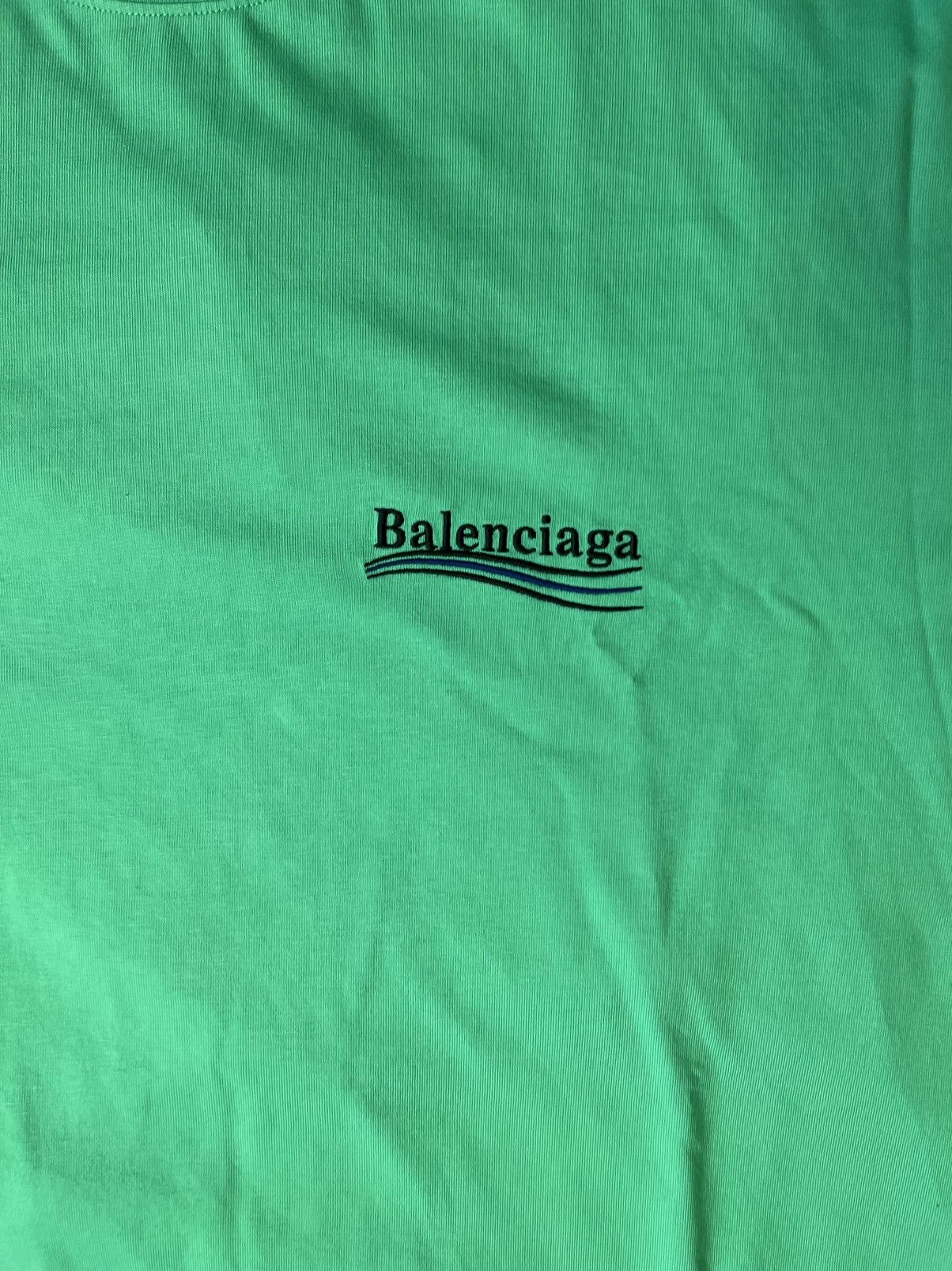 Balenciaga Balenciaga Political Campaign Logo Bright Green T-Shirt Size US L / EU 52-54 / 3 - 4 Thumbnail