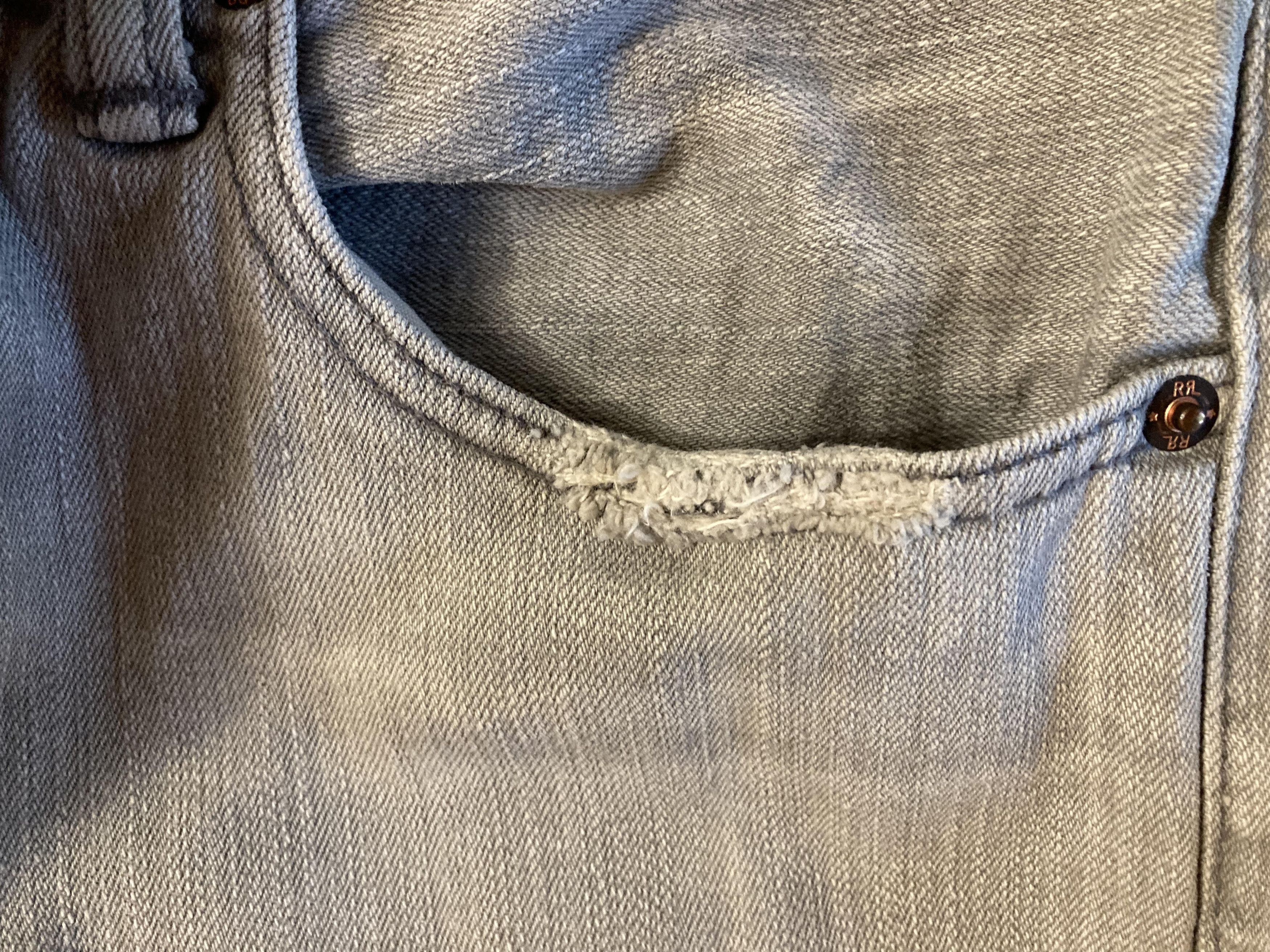 RRL Ralph Lauren RRL Stretch High Skinny Distressed Grey Jean Made in USA Size 30" / US 8 / IT 44 - 6 Thumbnail