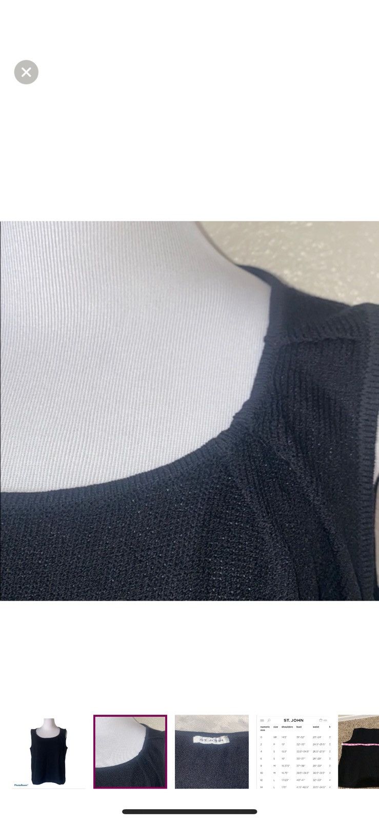 St. John St John womens knit black sleeveless top‎ Size L / US 10 / IT 46 - 4 Thumbnail