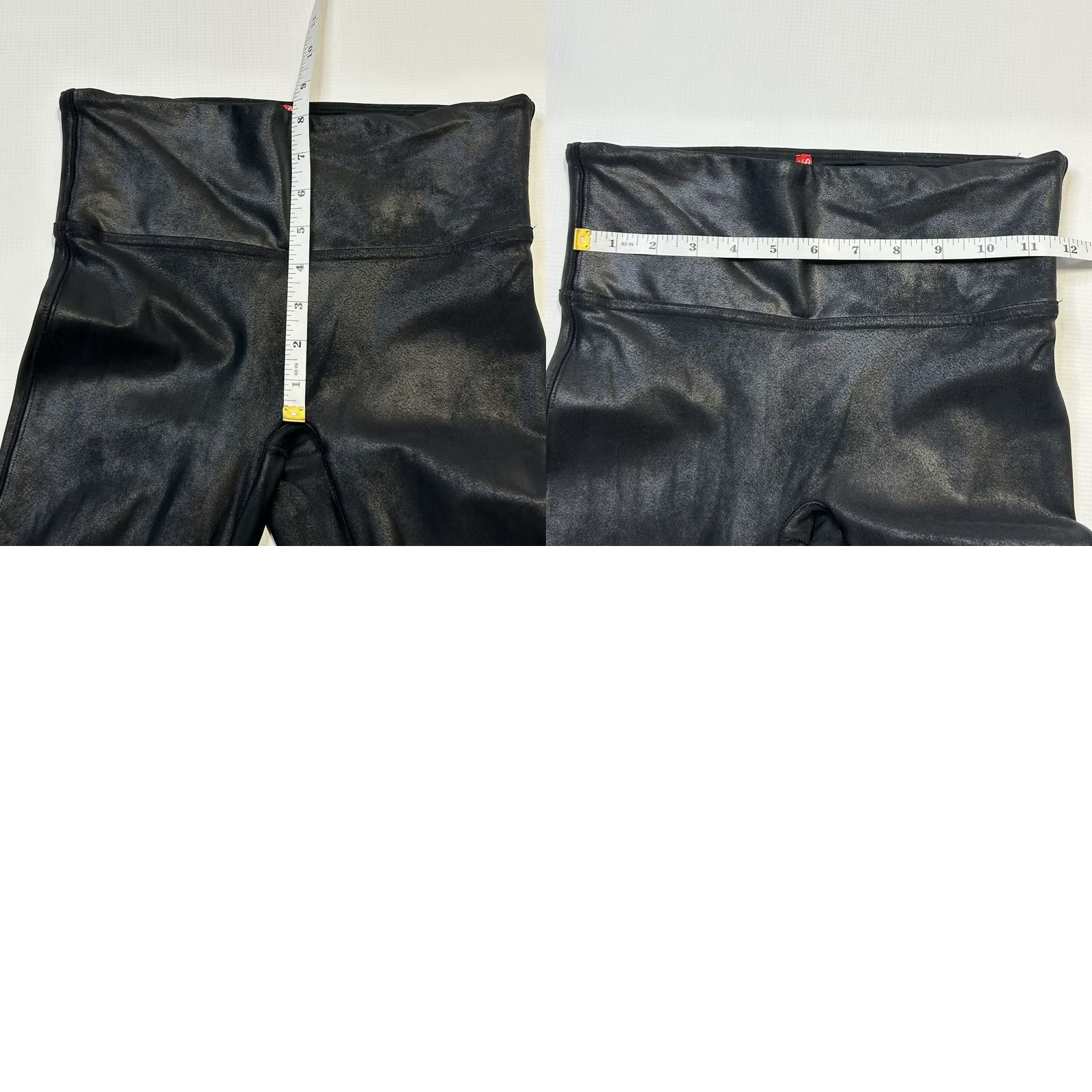 Spanx VINTAGE Spanx Faux Leather Black Power Waistband High Waist Leggings Womens S 2437 Size 28" / US 6 / IT 42 - 9 Thumbnail