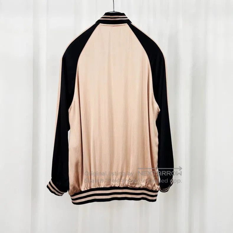 Saint Laurent Paris Saint Laurent Black Pink Silk Bomber Jacket. Size US M / EU 48-50 / 2 - 2 Thumbnail