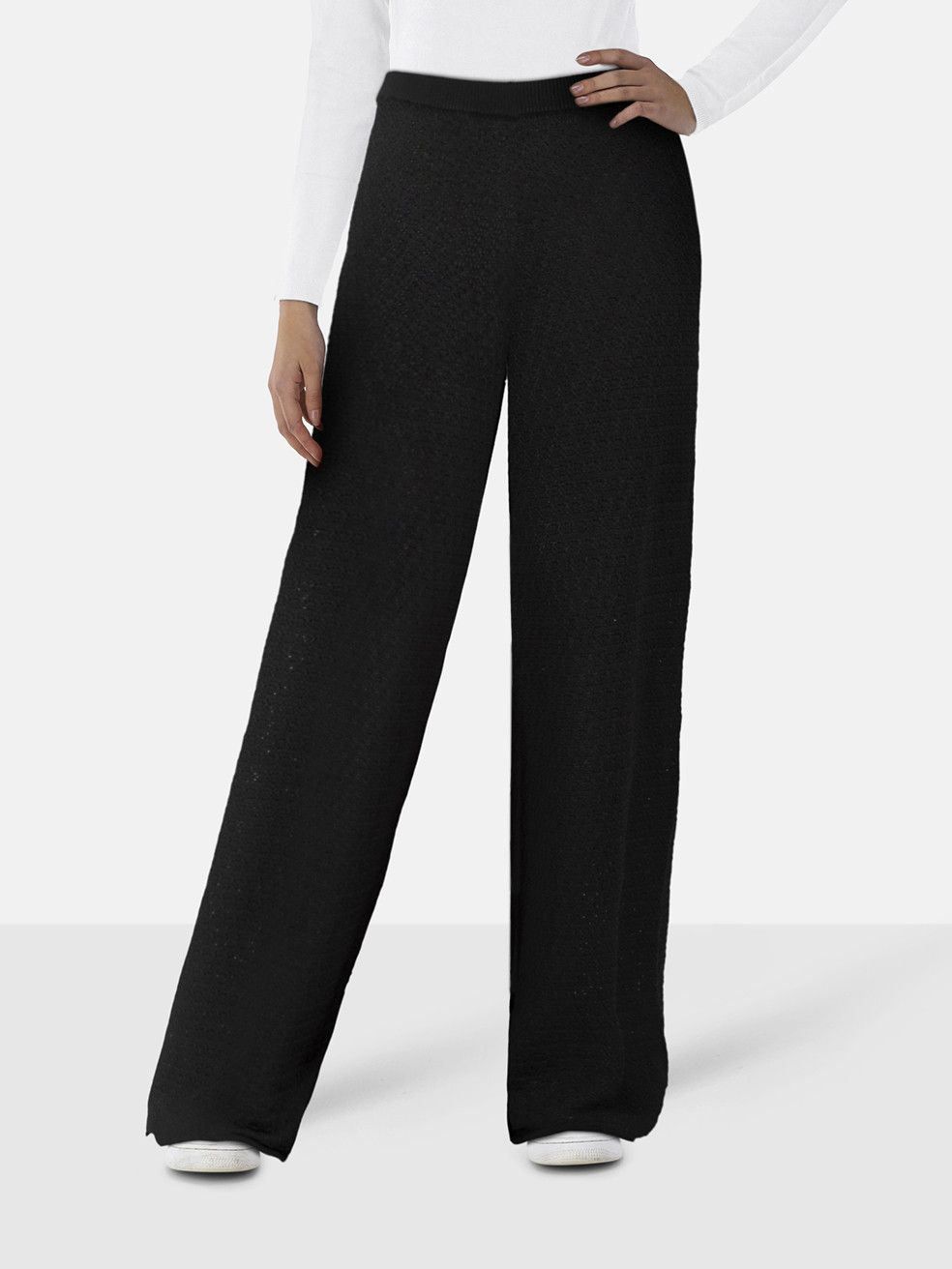 Toteme Black Wide Leg Crochet Trousers Size 32" / US 10 / IT 46 - 1 Thumbnail