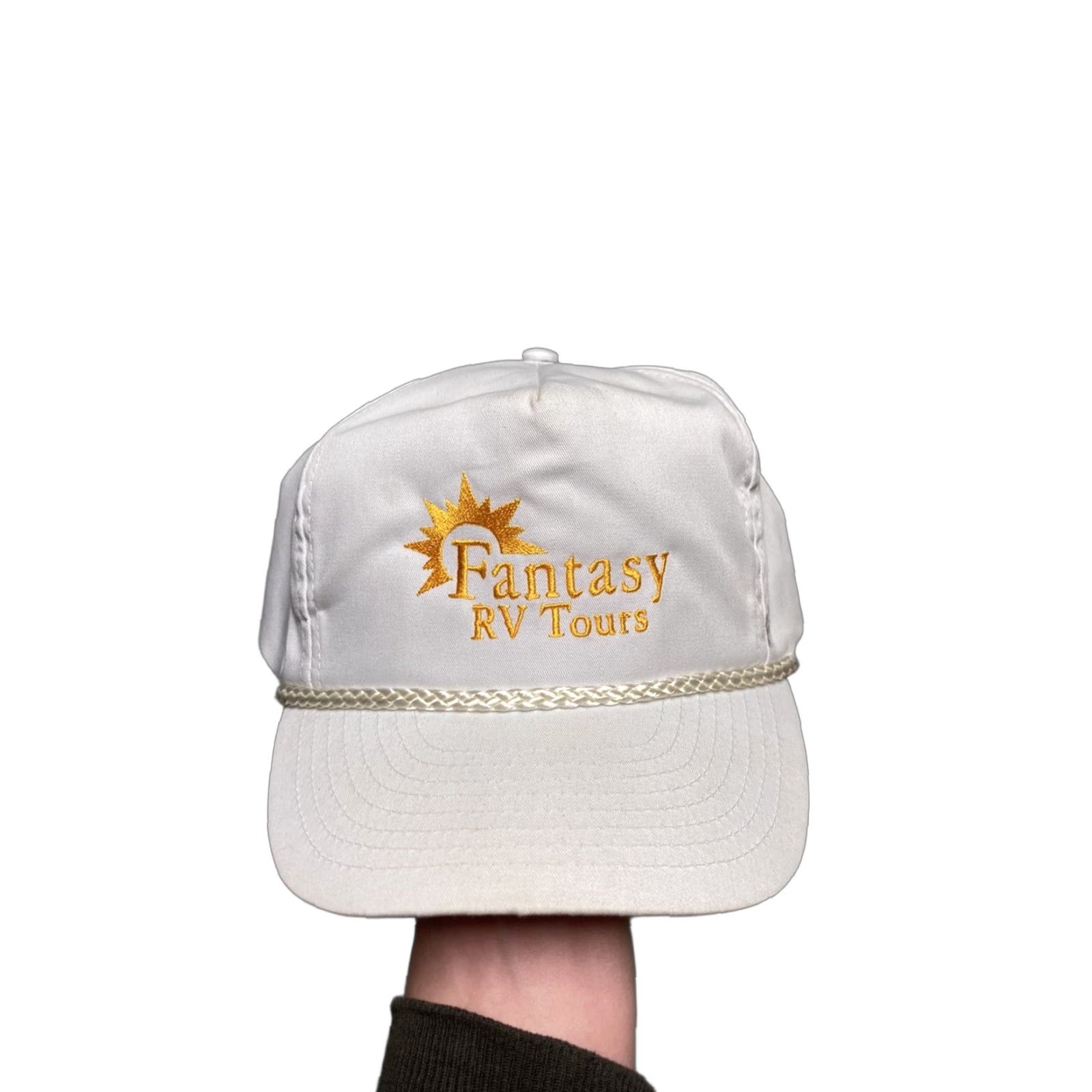 Vintage VINTAGE SnapBack hat cap fantasy RV tours Las Vegas travel agency white Men Adjustable White SnapBack Hats Travel Mens Size ONE SIZE - 1 Thumbnail