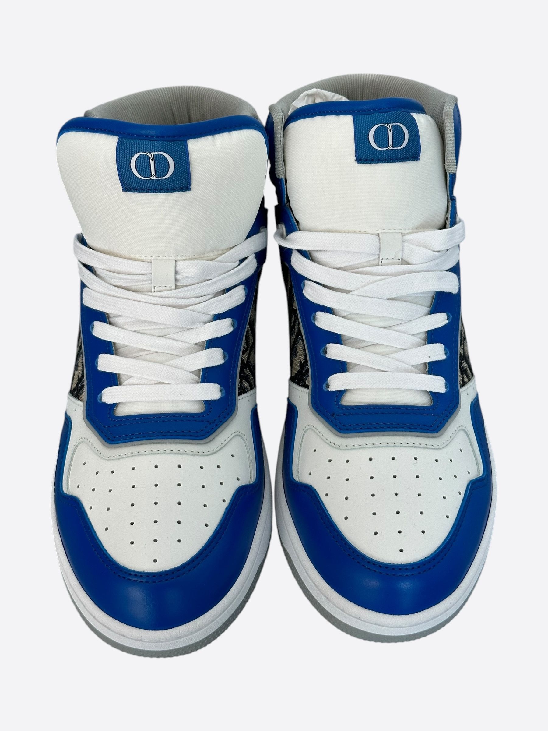 Dior Dior Blue & Beige Oblique B27 High Top Sneakers Size US 10 / EU 43 - 2 Thumbnail