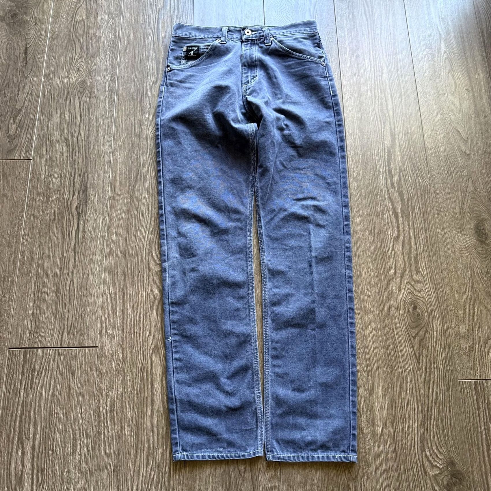 Vintage L.C. King Pants Mens 30 30x30 Navy Gray Regular Straight Canvas USA Workwear Size US 30 / EU 46 - 4 Thumbnail