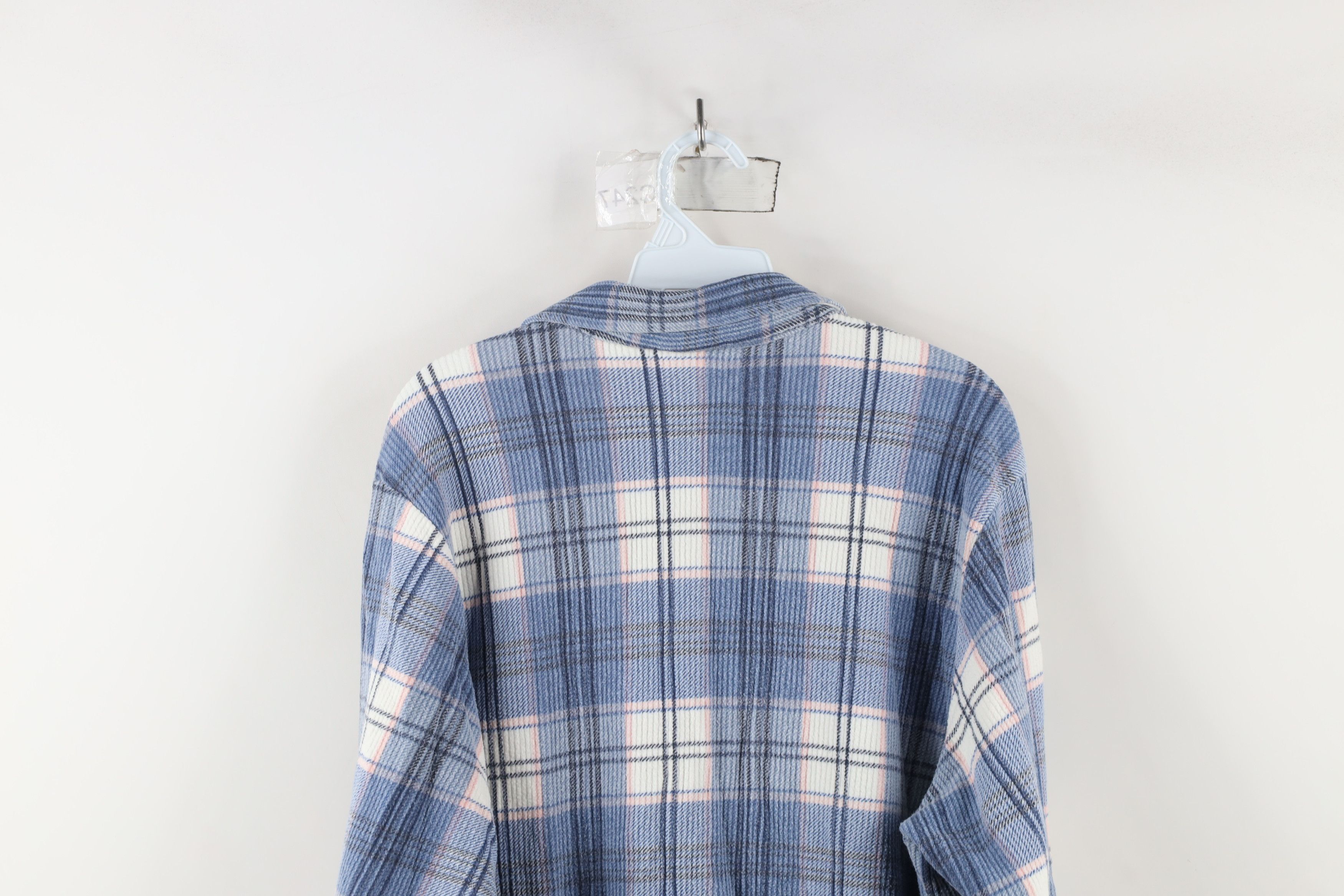 Vintage Vintage 90s Streetwear Ribbed Flannel Collared Button Shirt Size L / US 10 / IT 46 - 9 Thumbnail